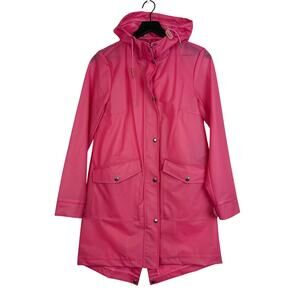 Levi’s Midweight Rubberized Rain Fishtail Jacket Pink Hooded - Size XS